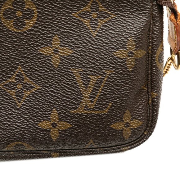 LOUIS VUITTON Brown Monogram Leather Pouch - Picture 6 of 13